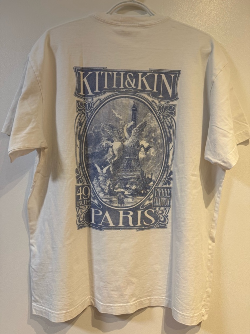 Kith white Short-Sleeve Tee with Blue Paris Graphic
